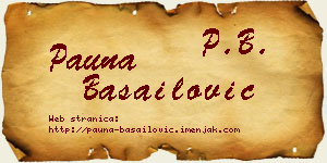 Pauna Basailović vizit kartica